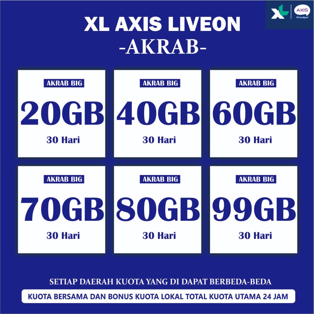 [PROMO PAKET DATA XL AXIS] KUOTA XL AXIS ~ FULL KUOTA UTAMA 24 JAM