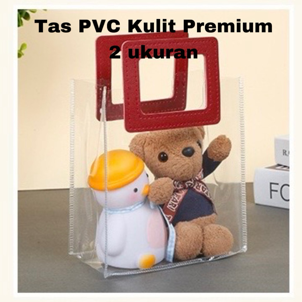

Tas PVC Handle Kulit Hampers Transparan Wedding Nikahan Ulang Tahun Kado Goodie Bag Suvenir