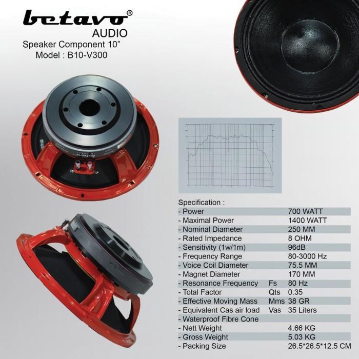 COMPONENT SPEAKER BETAVO B10-V300 10 INCH KOMPONEN BETAVO B10V300 10 INCH RED