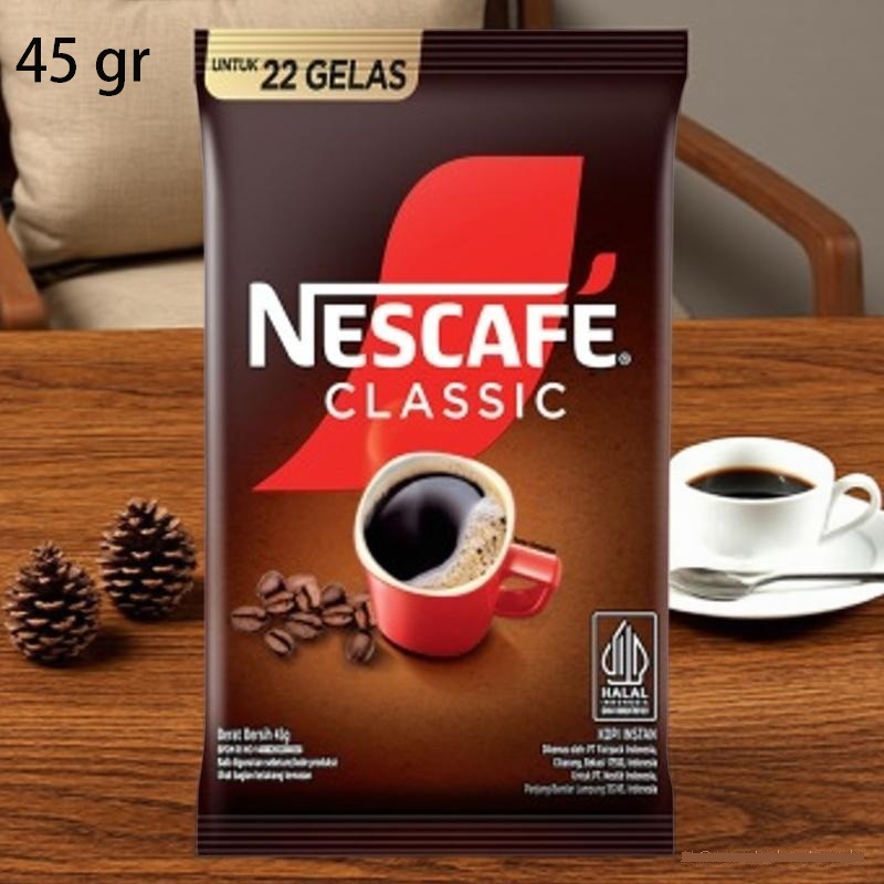 

Nescafe Classic 45gr Kopi Instan 45gr Kopi bubuk hitam Granule Kasar