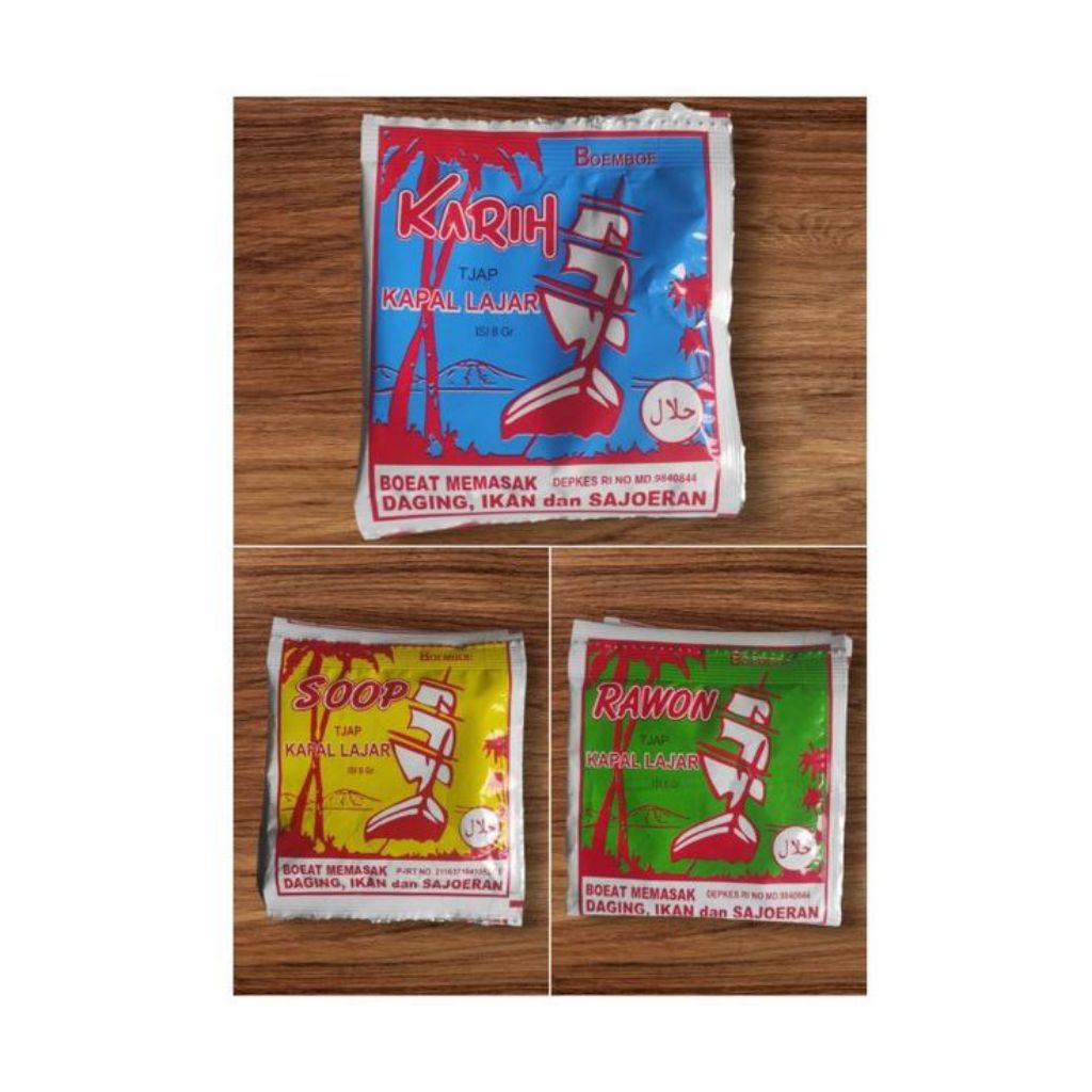 

Boemboe Tjap Kapal Lajar | Bumbu Dapur cap Kapal layar | 3 Varian per pcs