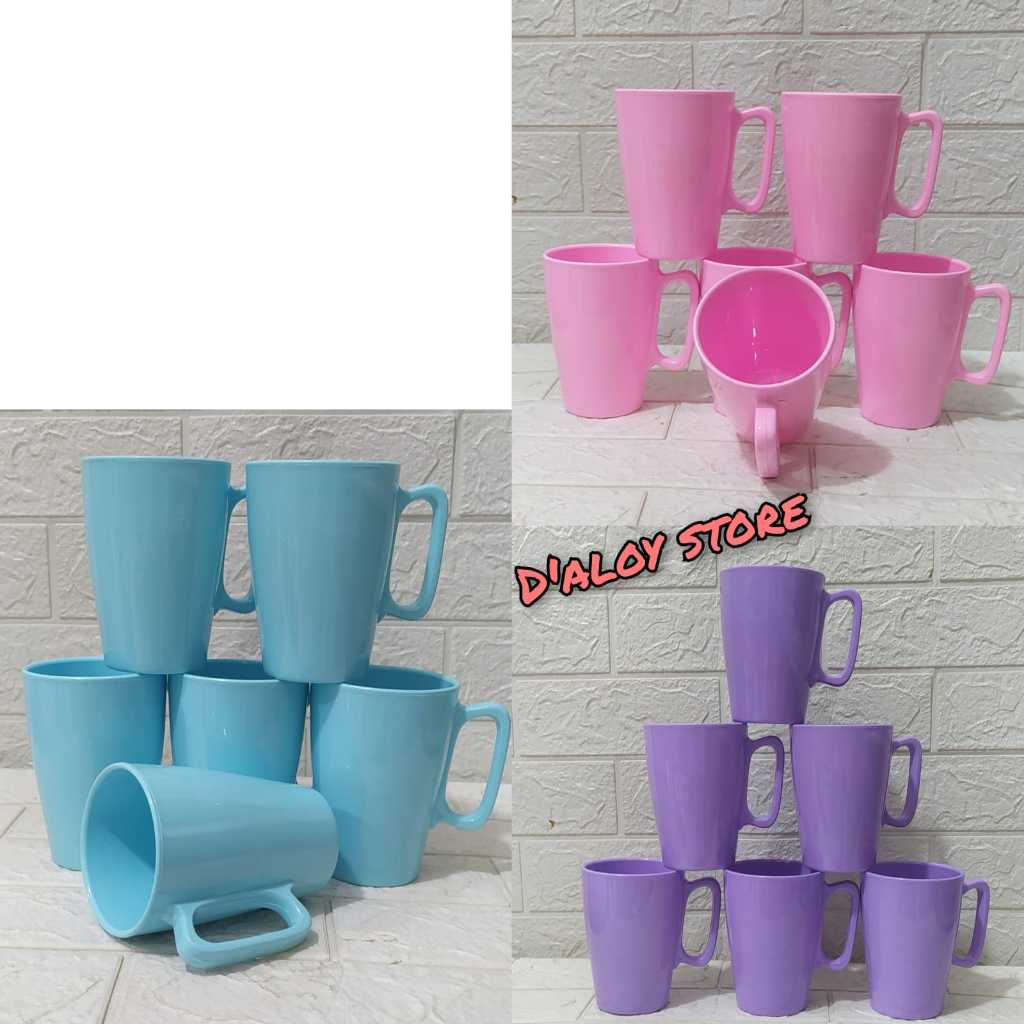 1 Lusin Gelas Semi Melamin Gagang Dinner ware 130 / Gelas Kopi Semi Melamin / Gelas Melamin Murah