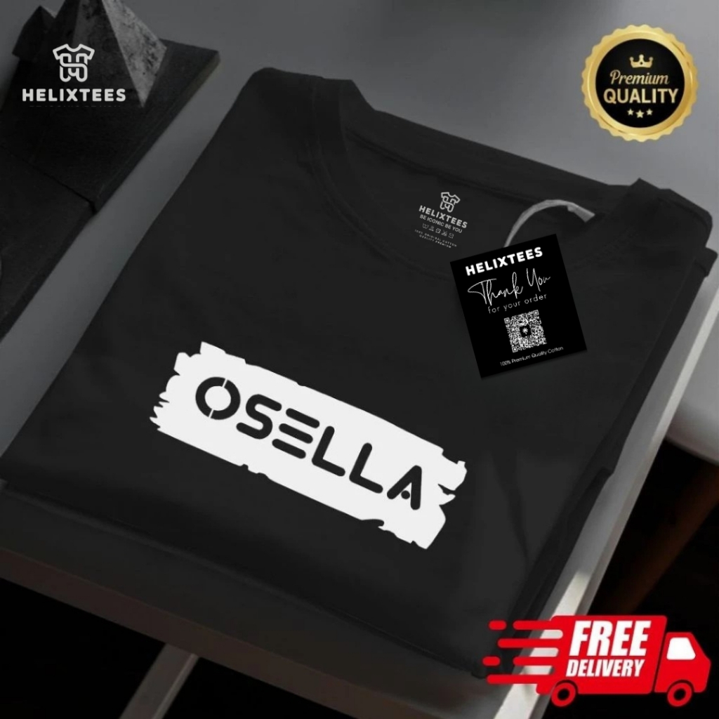 Kaos Distro Wanita pria Osella Katun Tebal Cotton combed 20s Premium kaos cewek cowok Walistore