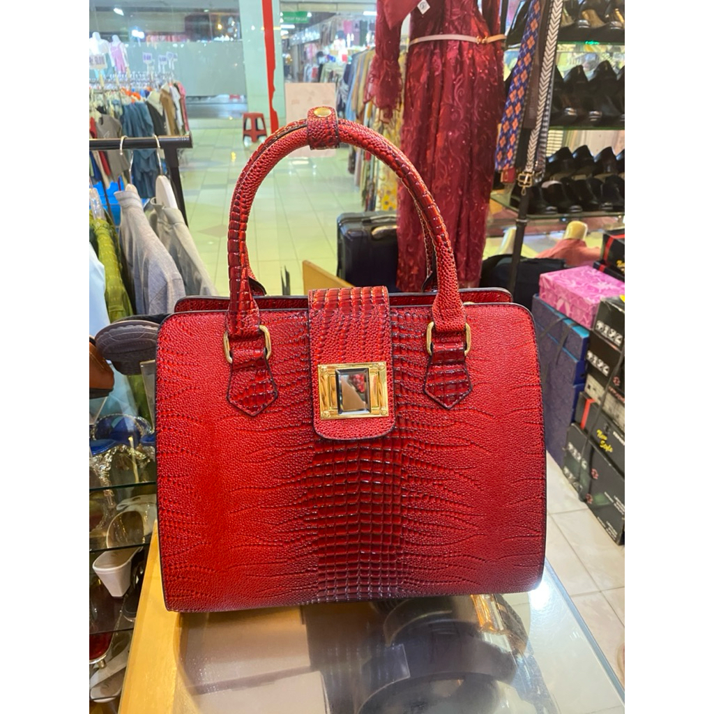 TAS GE YUN LU MERAH TAS CROCO PESTA PENGANTIN TAS WANITA IMPORT 24625