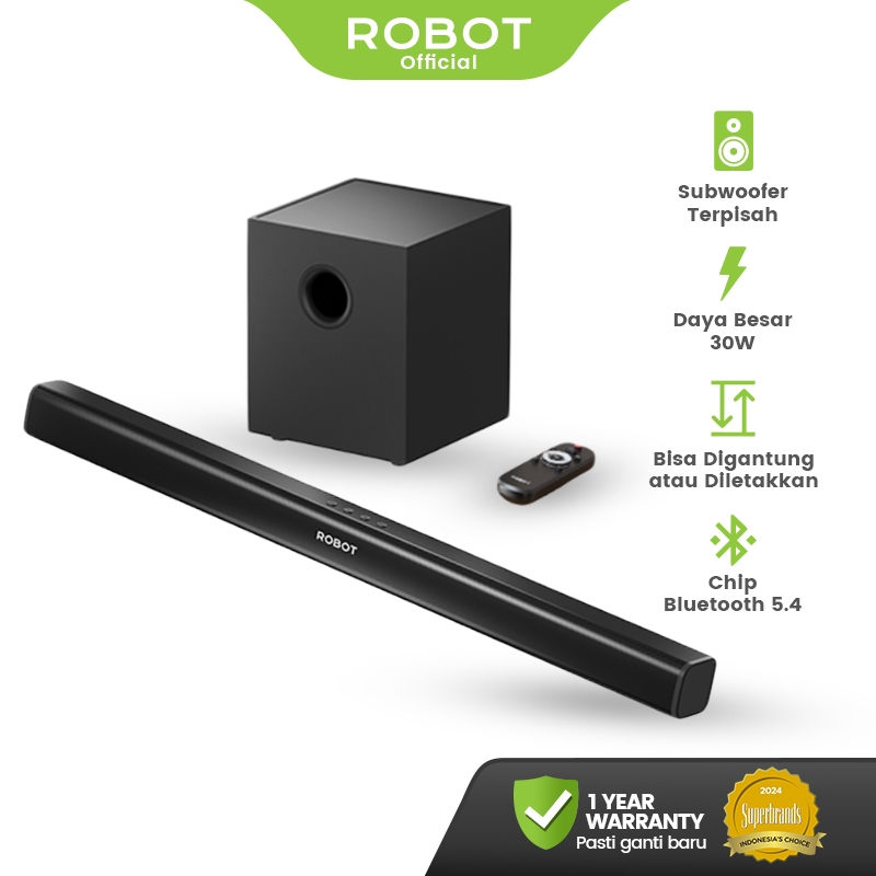 ROBOT Speaker Soundbar Home Theater 30W Bluetooth 5.4 Speaker TV Super Bass Bluetooth 5.4 Subwoofer 