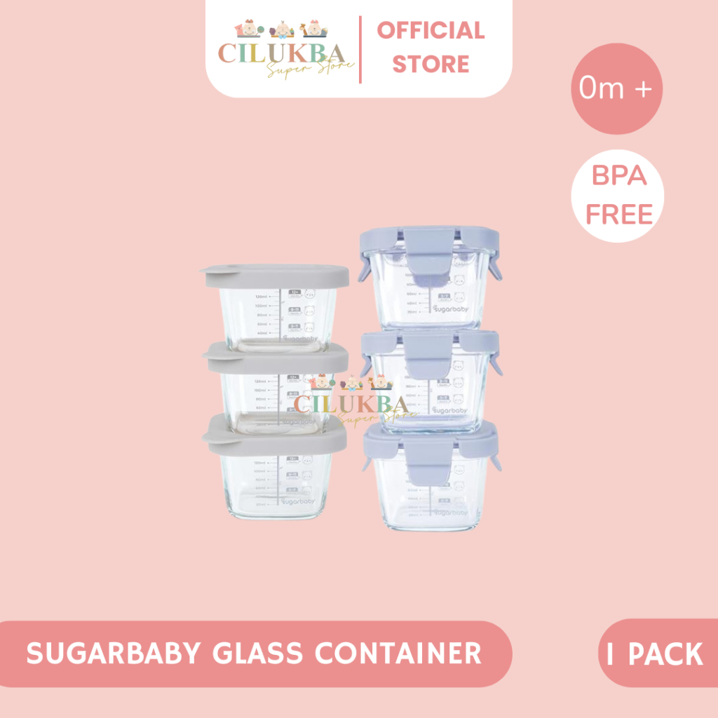 SUGARBABY GLASS FOOD CONTAINER | WADAH MPASI | CONTAINER | MPASI | PERALATAN MPASI | ALAT MAKAN
