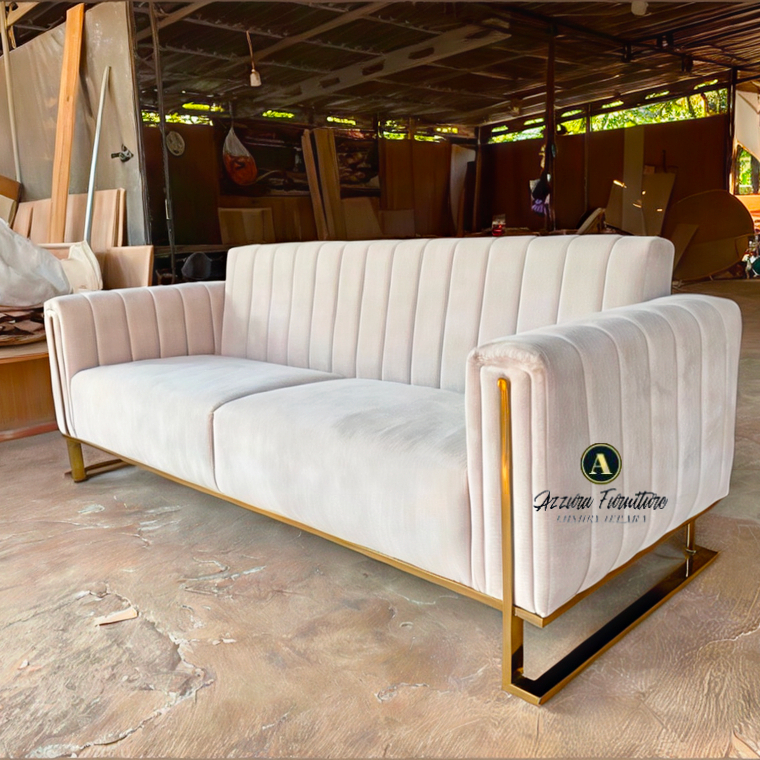 Sofa Sudut Sofa Sample Chesterfield Bludru Kaki Stainless