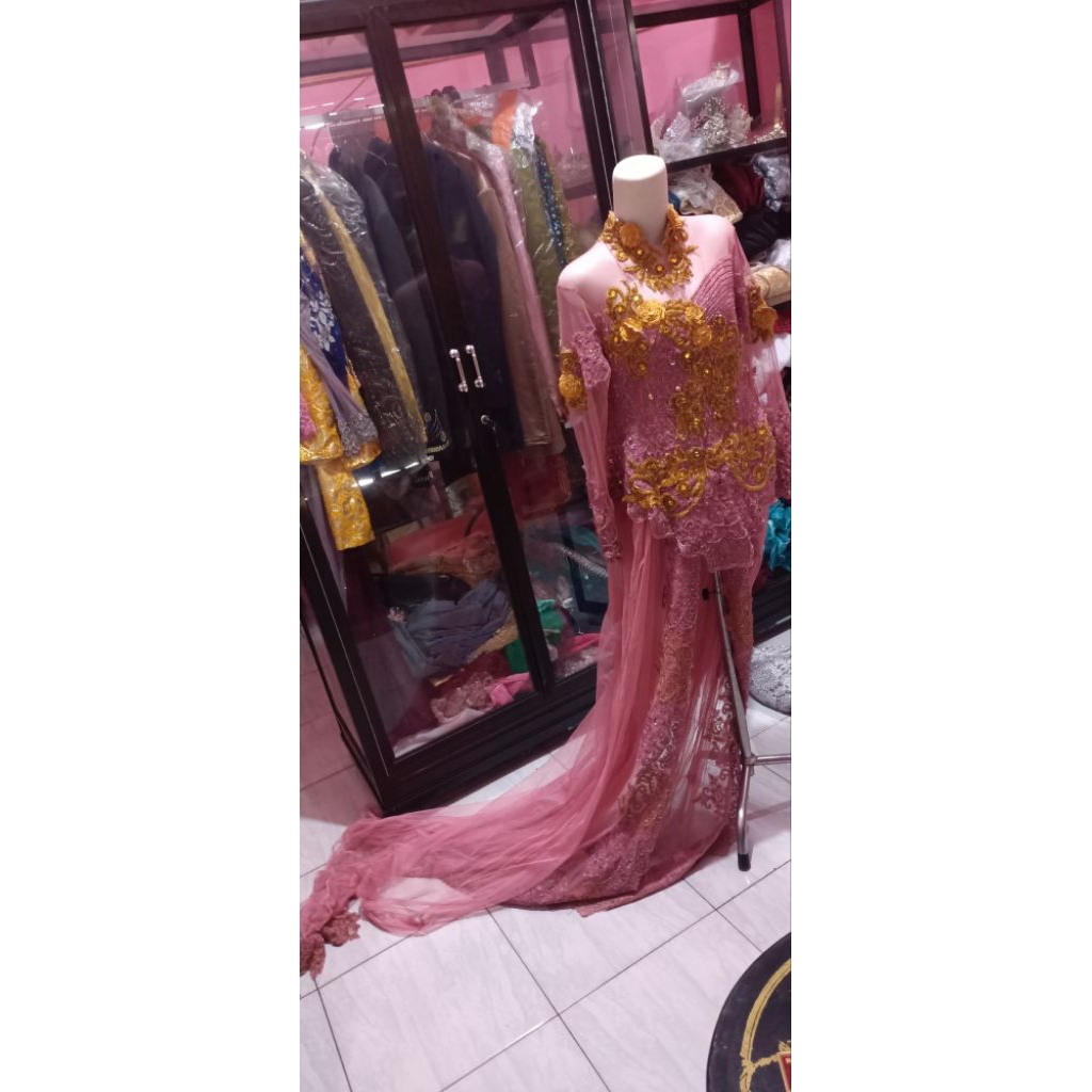 kebaya pengantin full payet ,