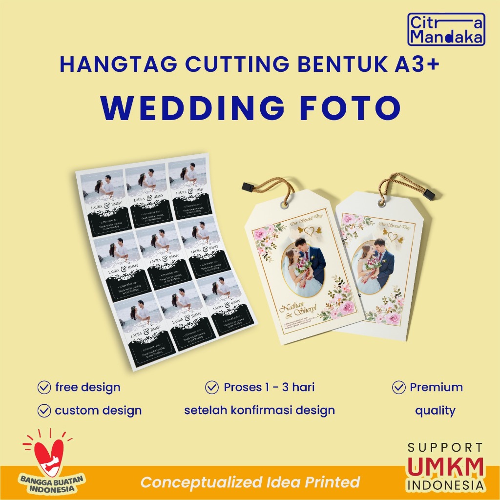 

Kartu Ucapan Terima Kasih Label Kupon Souvenir Pernikahan Custom Pola A3 Hang Tag Wedding Card Free Design