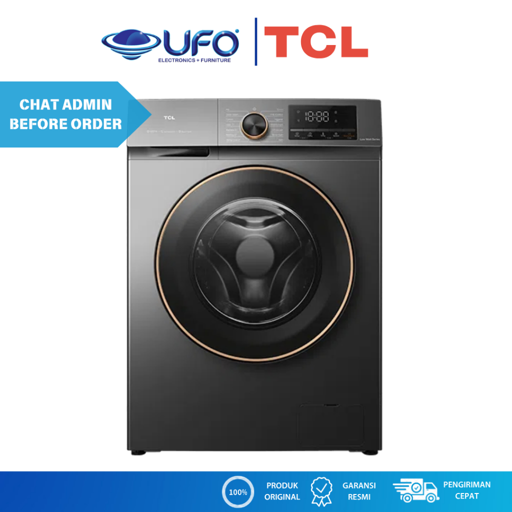 TCL MESIN CUCI FRONT LOADING LOW WATT 8 KG TWF85P11DG