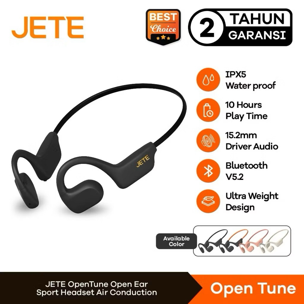 JETE OpenTune Open Ear Sport Headset Olahraga - Headset Lari - Air Conduction