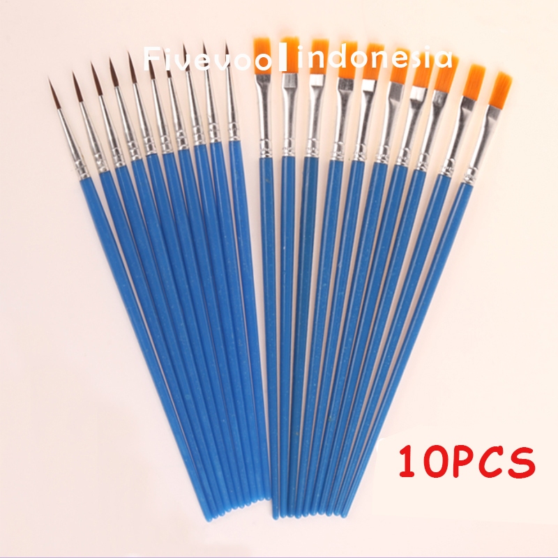 

FIVEVOO Kuas Cat Set 10 pcs /Cat Air Anak/Sikat multifungsi/Painting brush