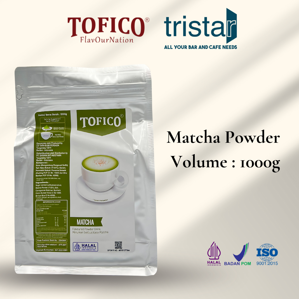 

RECOMMENDED - Bubuk Minuman Matcha Original - Tofico Powder 1KG