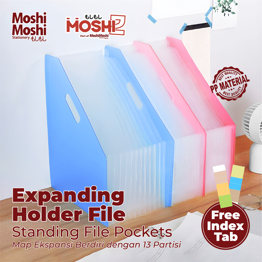 

Expanding Stand Holder File Color 13 Pockets A4 Moshi Map Harmonika Ekspansi Dokumen Slot Partisi