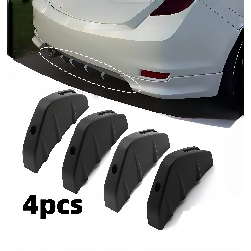 4pcs Winglet Belakang Mobil Car Carbon Fiber Patter Modified Berbagai Jenis Mobil Pelindung Bumper B