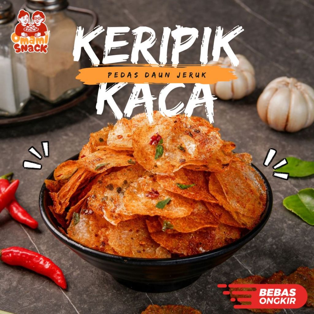 

Omami Snack - Keripik Kaca Kripca Pedas Keripik Beling - 100/250/500/1000gr