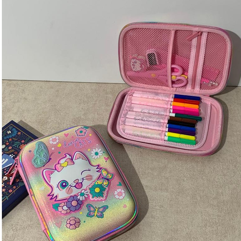 

GINGERINFANT Tempat pensil eva include spidol set alat tulis kotak pensil anak perempuan anakl laki laki kapasitas besar zip kit stationery gift set / spidol set