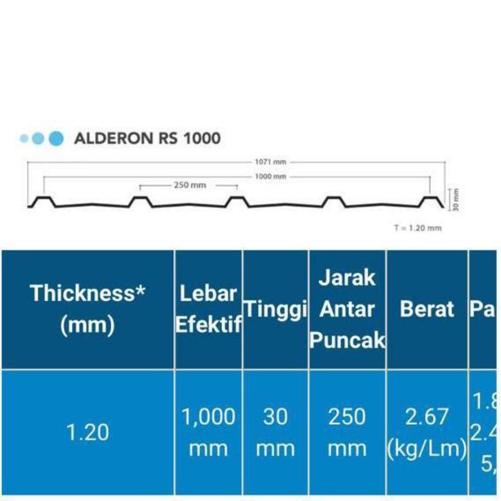 atap rumah UPVC Alderon RS singgle trimdek 1000