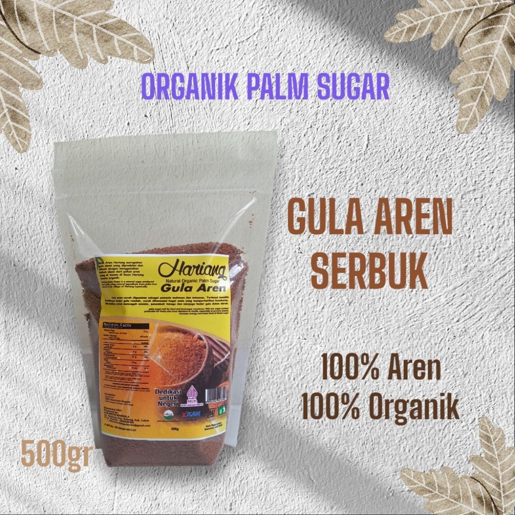 

GULA AREN SERBUK ORIGINAL BERAT 500gr/100% Palm Sugar