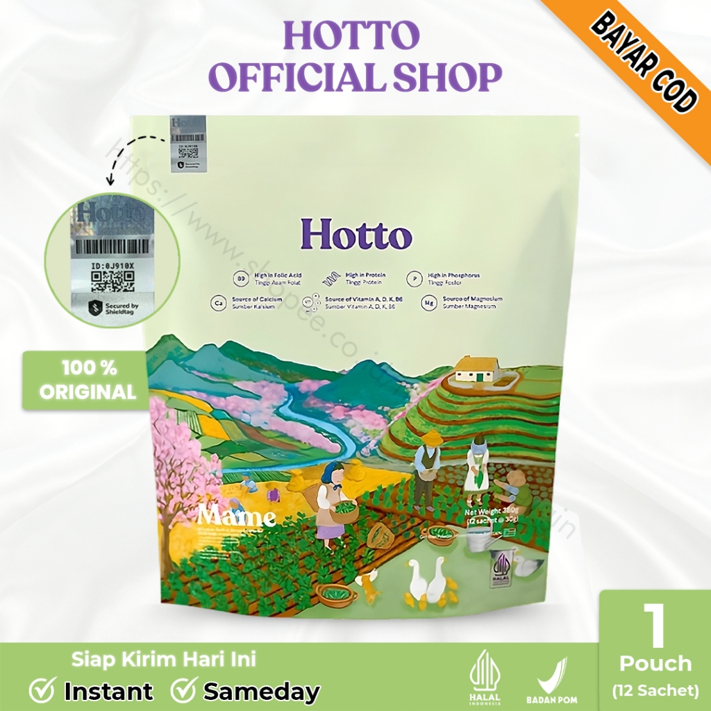 

Hotto Mame Edamame 12 Sachet Hotto Purto Multigrain Oat 1 Pouch 16 sachet Halal BPOM