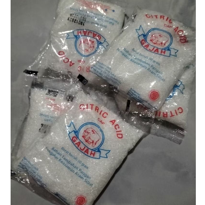 

Citric Acid Cap Gajah / Citrun ( 50 Gr x 5 Pcs )