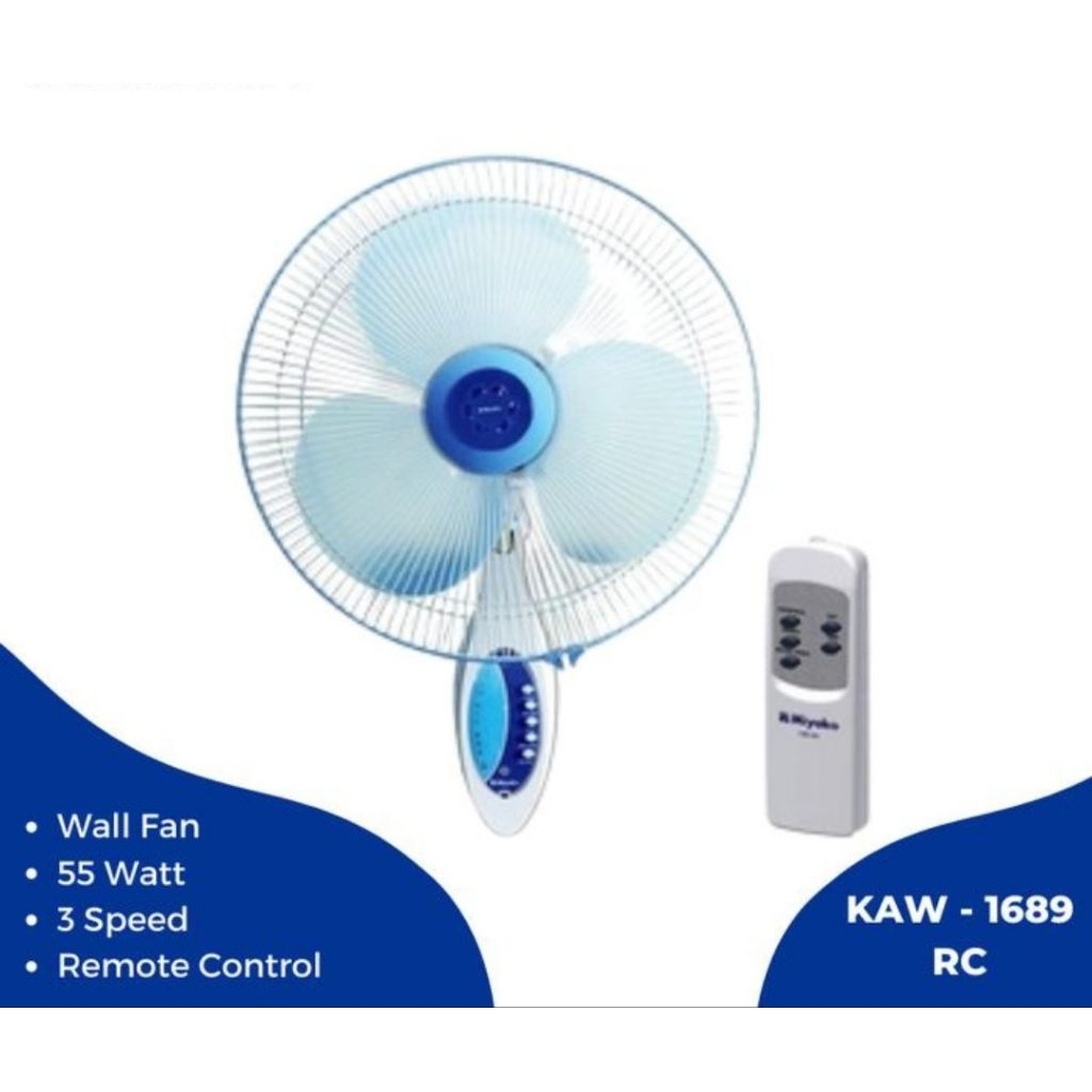 Miyako Kipas Angin KAW-1689 Remote Control/ Kipas Angin Dinding
