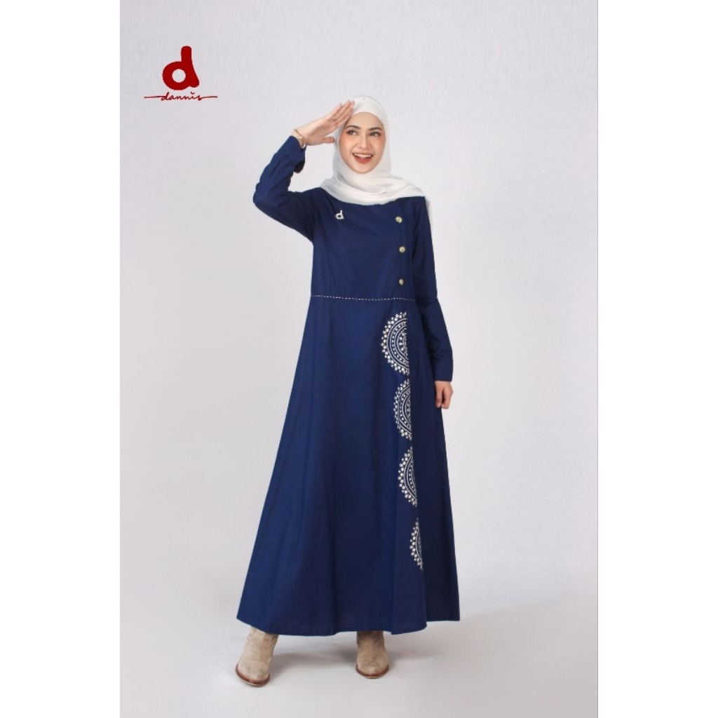 Abaya Dannis Dewasa Warna Navy Ukuran Xl.XXL