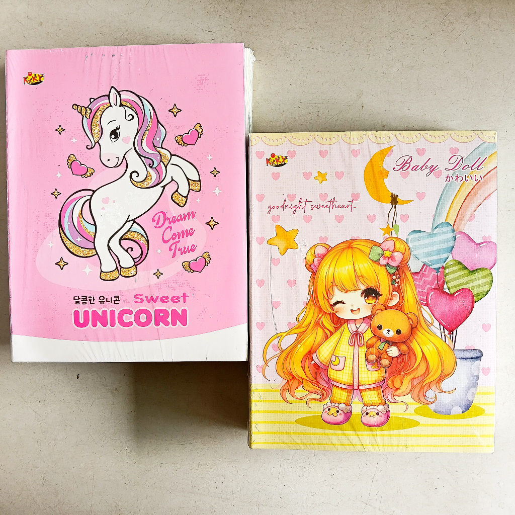 

Veiso_(1Pck) Buku Tulis 38 Lembar LABUBU,UNICORN,CAPYBARA,BABYDOLL DAN ROBOT Buku Tulis Kwarto 1 Pak Isi 10 Pcs