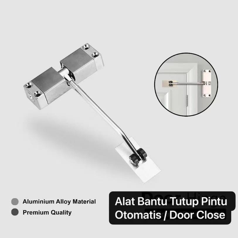 TK46 Door Closer Penutup Pintu Otomatis Bahan Silver Aluminium Engsel Pintu Spring Door Closer