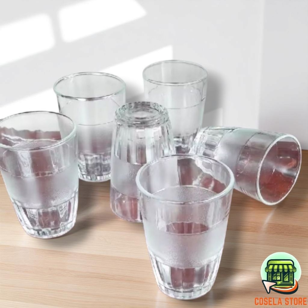 Gelas Kaca Bening Gelas Kopi Warkop isi 6 pcs