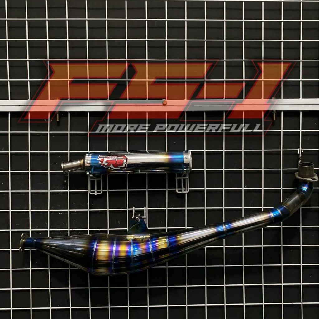 KNALPOT FIZ R STANDAR SAMPING R9 TITANIUM SANBLASTING