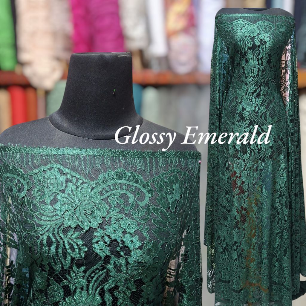 Kain Kebaya Semi Prancis Glossy Premium Benang Metalik Halus Eklusif Bahan Kebaya Semi Francis Metal
