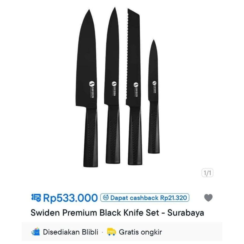 swiden premium black knife set