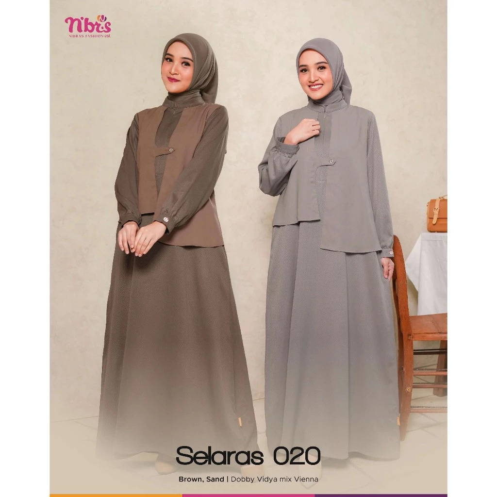 SELARAS 020 GAMIS NIBRAS TERBARU GAMIS TRENDY OUTFIT VIRAL OOTD MUSLIMAH GAMIS ROMPI GAMIS MIX VEST 