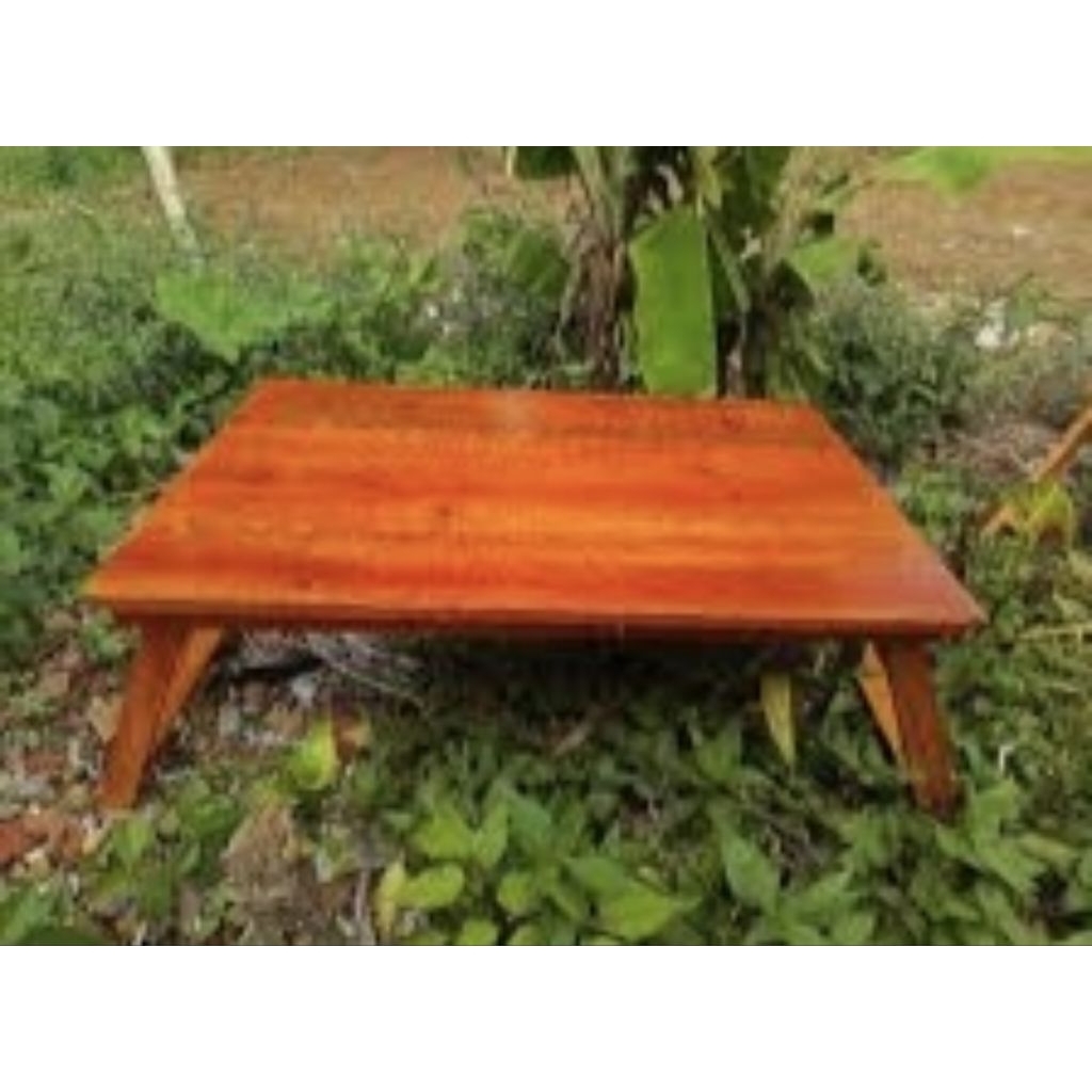 Meja Lesehan Full Kayu Jati / Meja Belajar Lipat Besar / Meja Camping Lipat