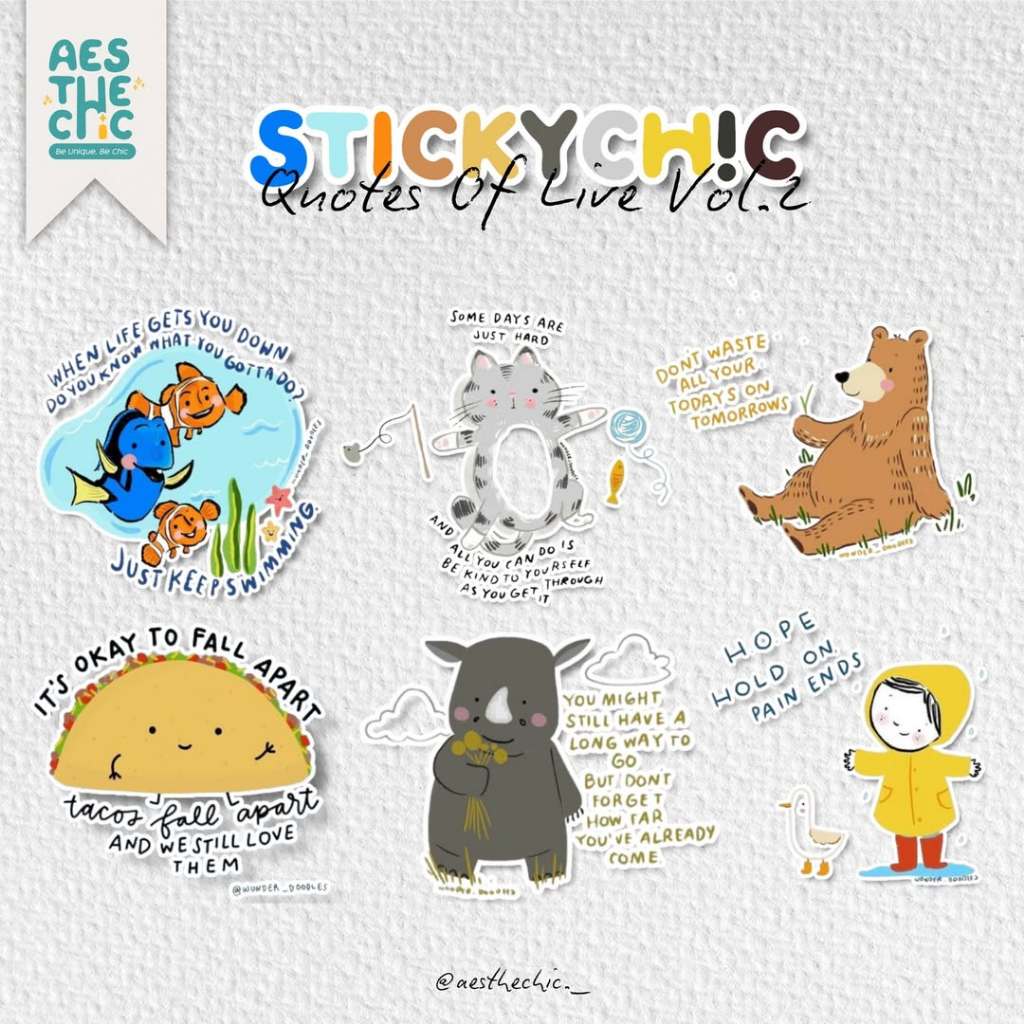 

Quotes 2 Stiker pack Cute Sticker Laminasi Aesthechic