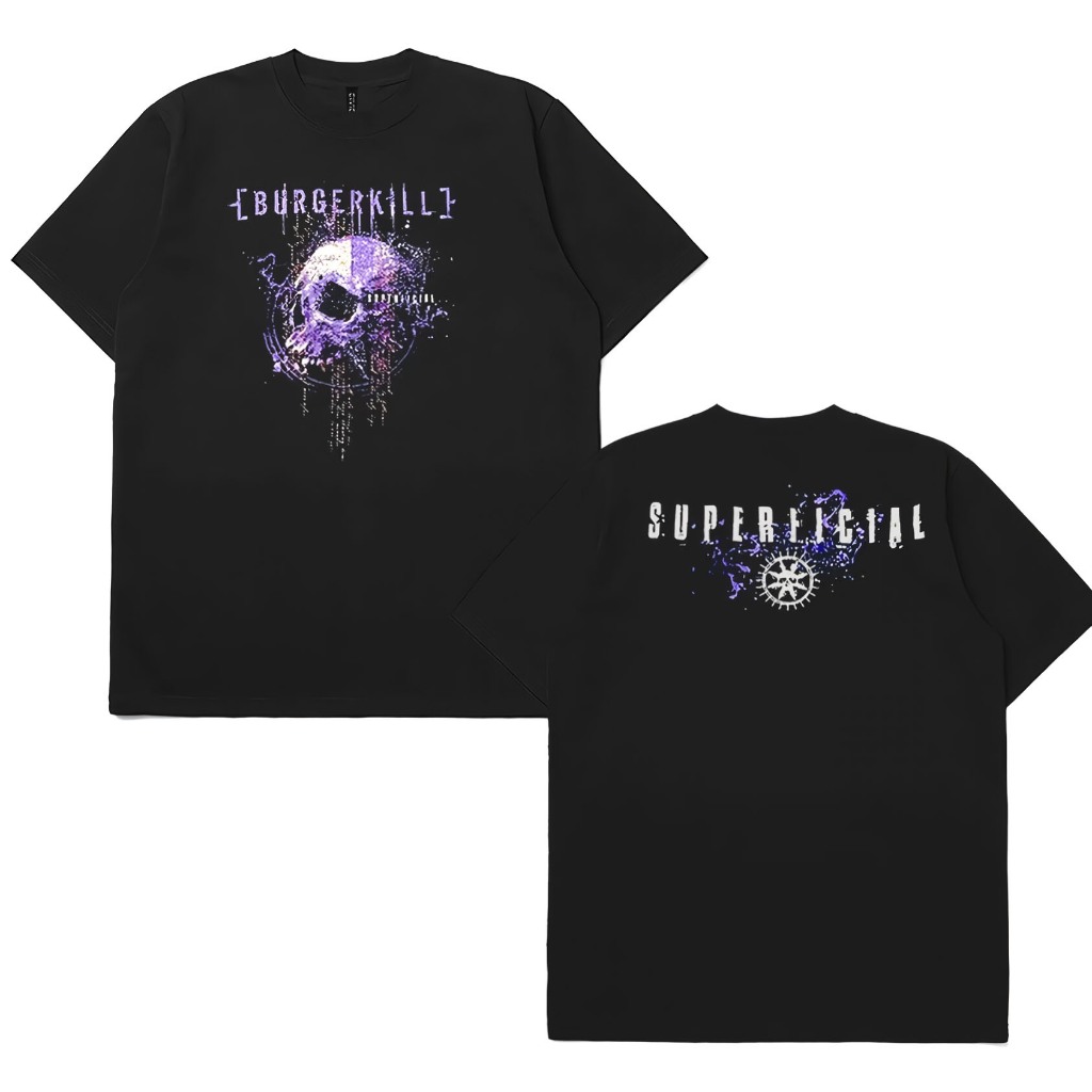 Tshirt - Kaos Band Burgerkill Superficial Hitam | Cotton Combed24s Premium