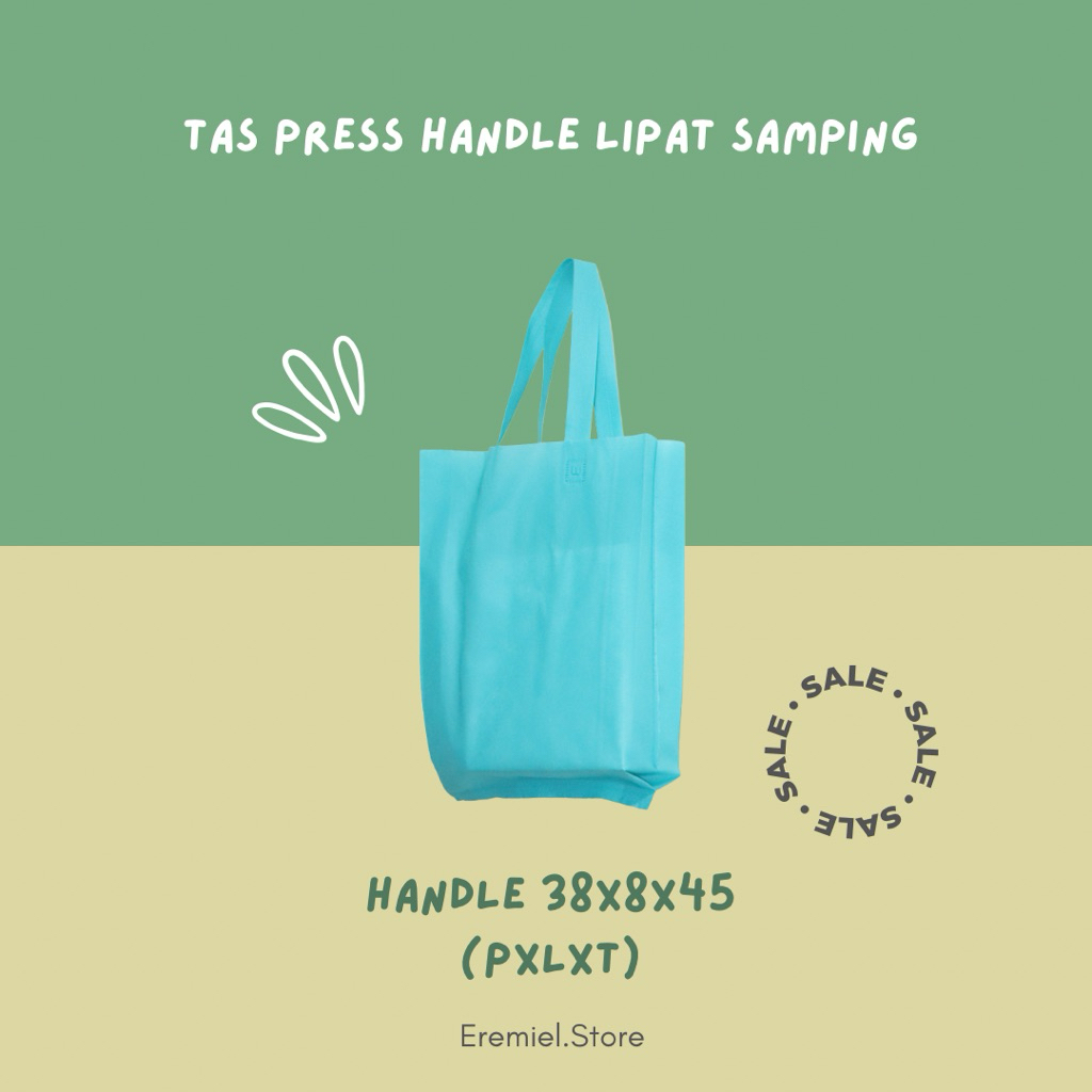 

(Harga 1 PCS) Tas Spunbond tali 38x45 / Tas Press tali 38x45 60gsm / Tas Handle / Goodiebag / Tas Press
