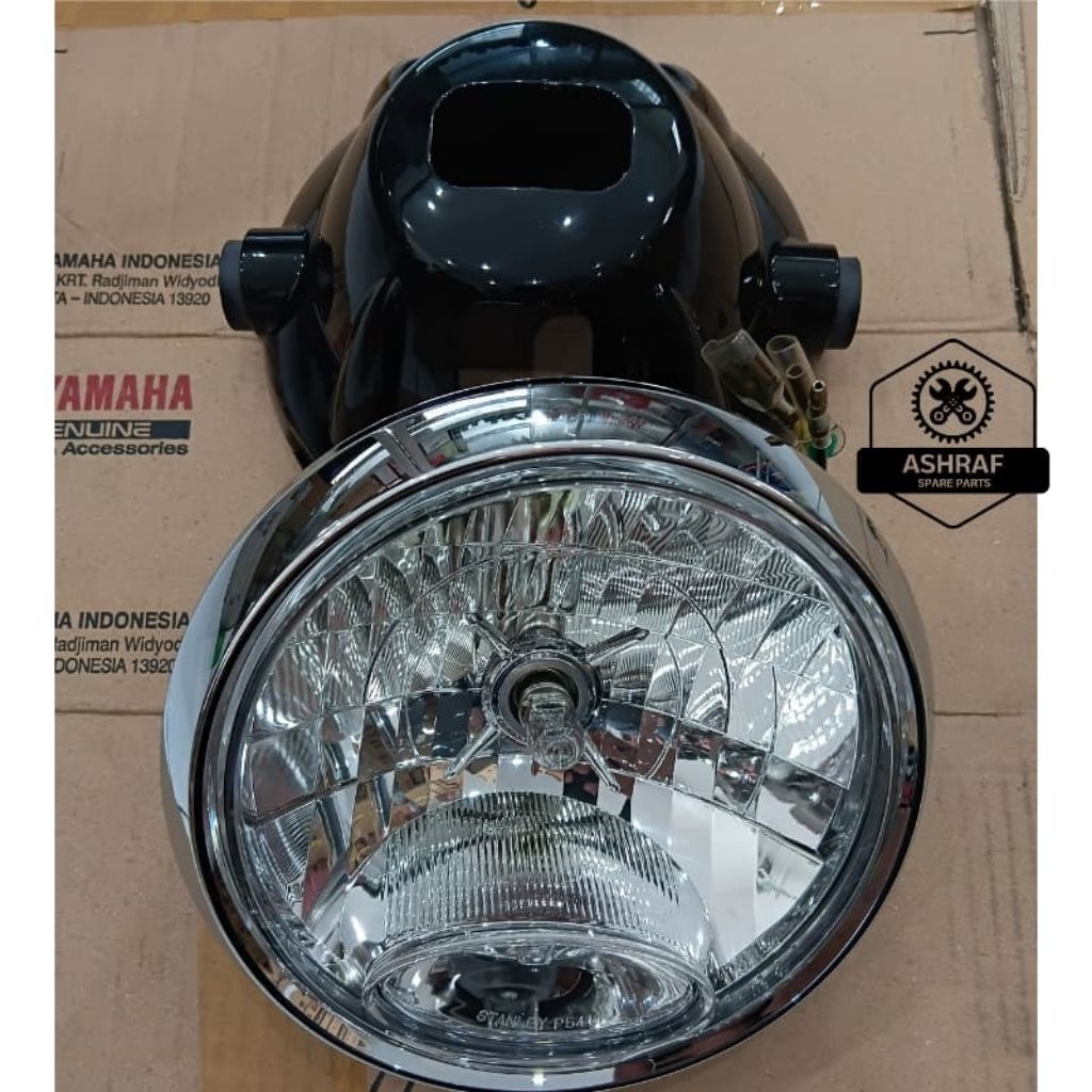 Reflector Assy Reflector Set + Batok lampu Bulat lingkaran RX King Scorpio Original Yamaha Genuine P