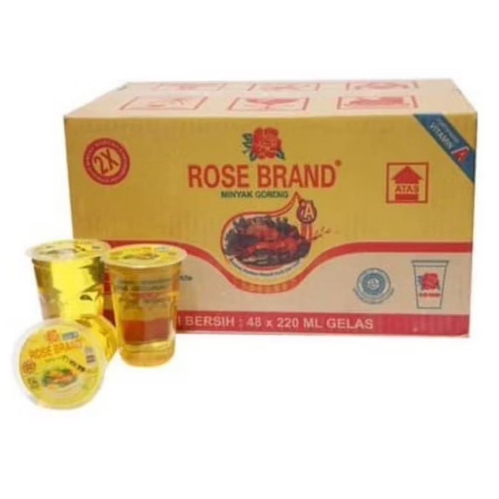 

ROSE BRAND Minyak Goreng Gelas dus / Cooking Oil Cup ctn - 220mL x 48 pcs Minyak Gelas 220ml