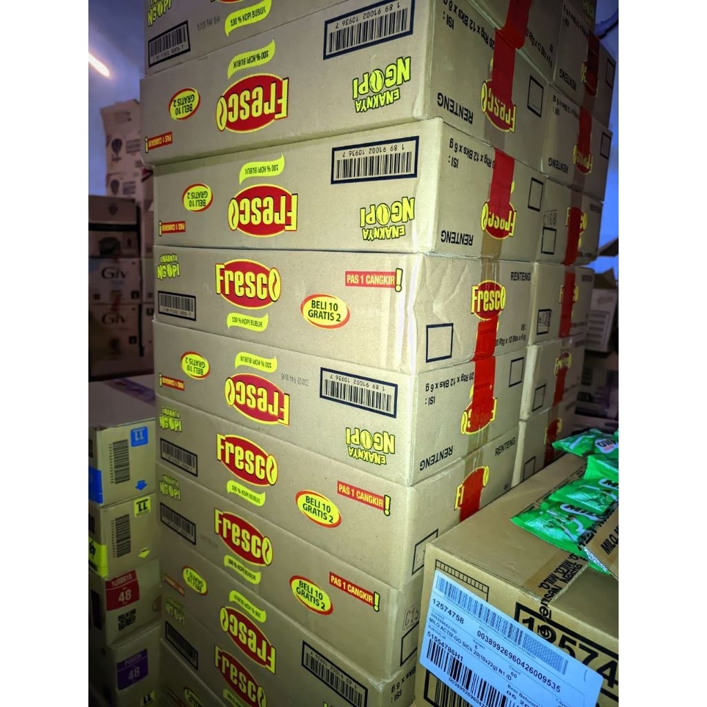 

1 Dus - Isi 240 Sachet Kopi Fresco Kopi Hitam Tanpa Gula