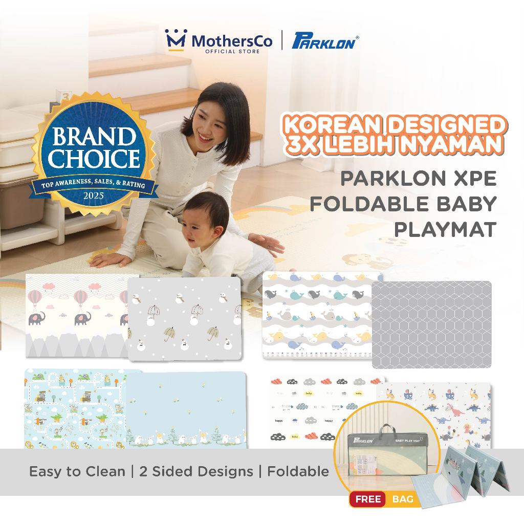 MamayaaStore - Parklon XPE Fold Playmat 150x200cm /180x200cm Playmat Lipat Karpet Lipat Bayi Playmat