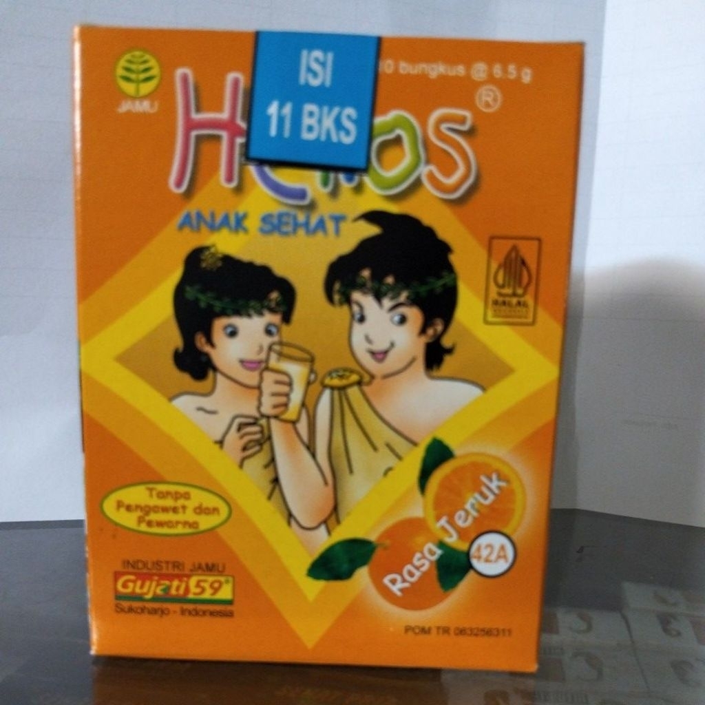 

jamu helios anak sehat rasa jeruk 1 bok isi 11 sachet