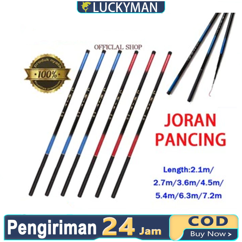 Lacky Man - Joran pancing 2.1m-7.2m 450 murah ringan kuat super ringan keras joran pancing karbon su