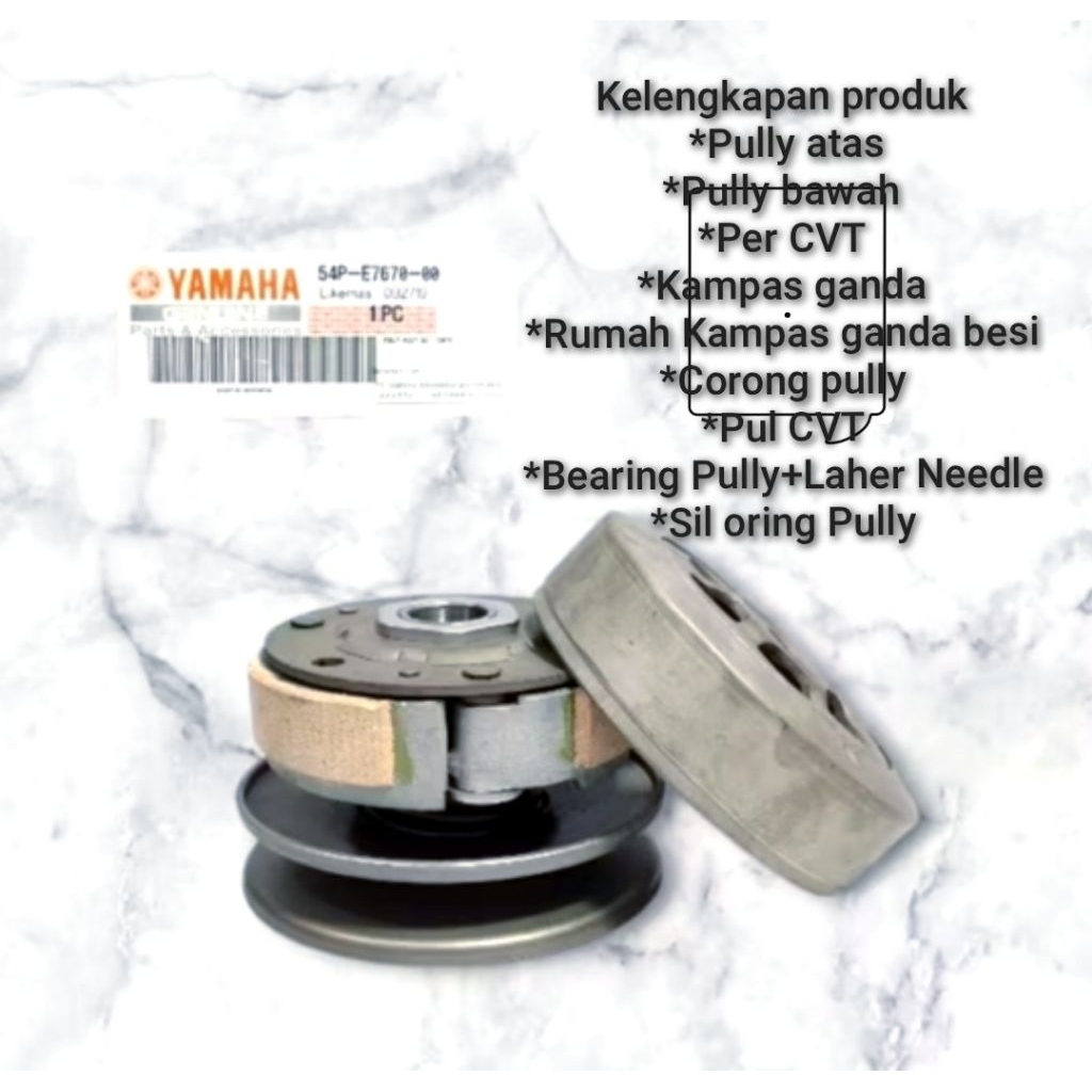 Pully Pulley Assy Set komplit 54P Mio j Mio GT115 Fino 115 Xride 115 Mio soul gt 115, Ori lokal