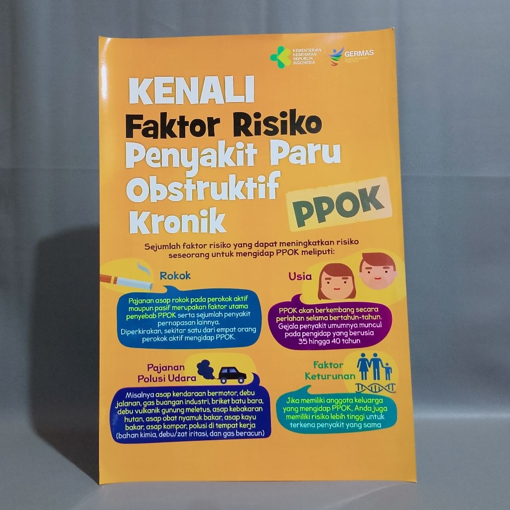 Poster Faktor Resiko PPOK, Edukasi Resiko PPOK, Poster Masyarakat, Poster kesehatan