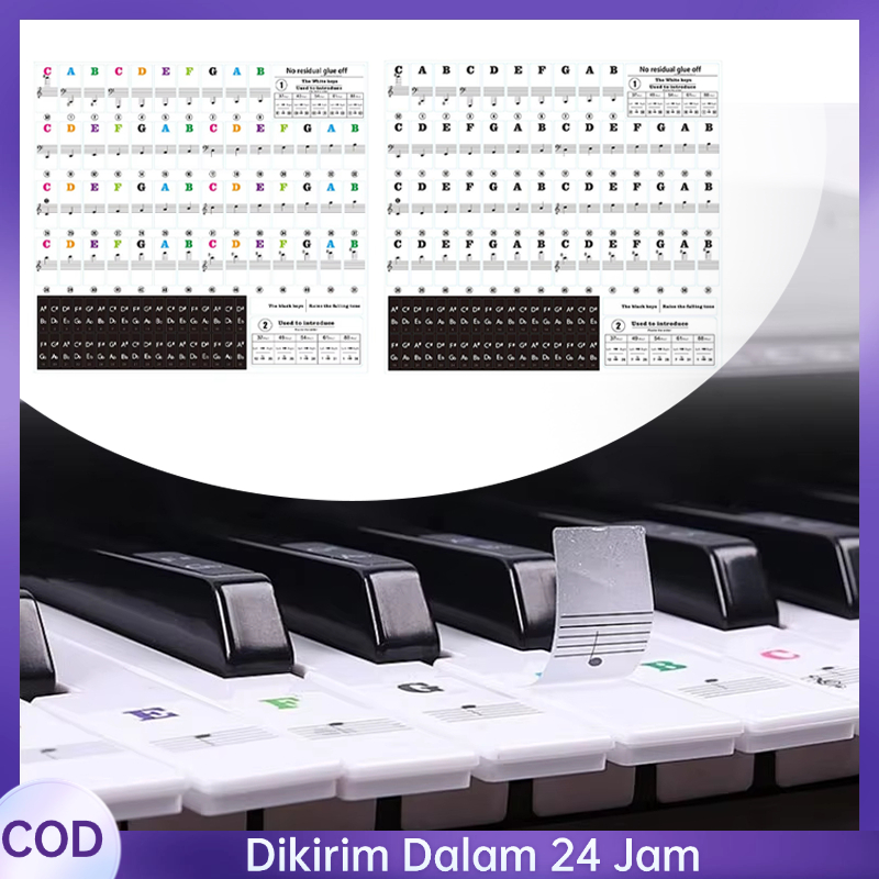1set Keyboard Sticker Sticker Keyboard Piano Stiker Keyboard Stiker Piano Keyboard Stiker Angka Pian