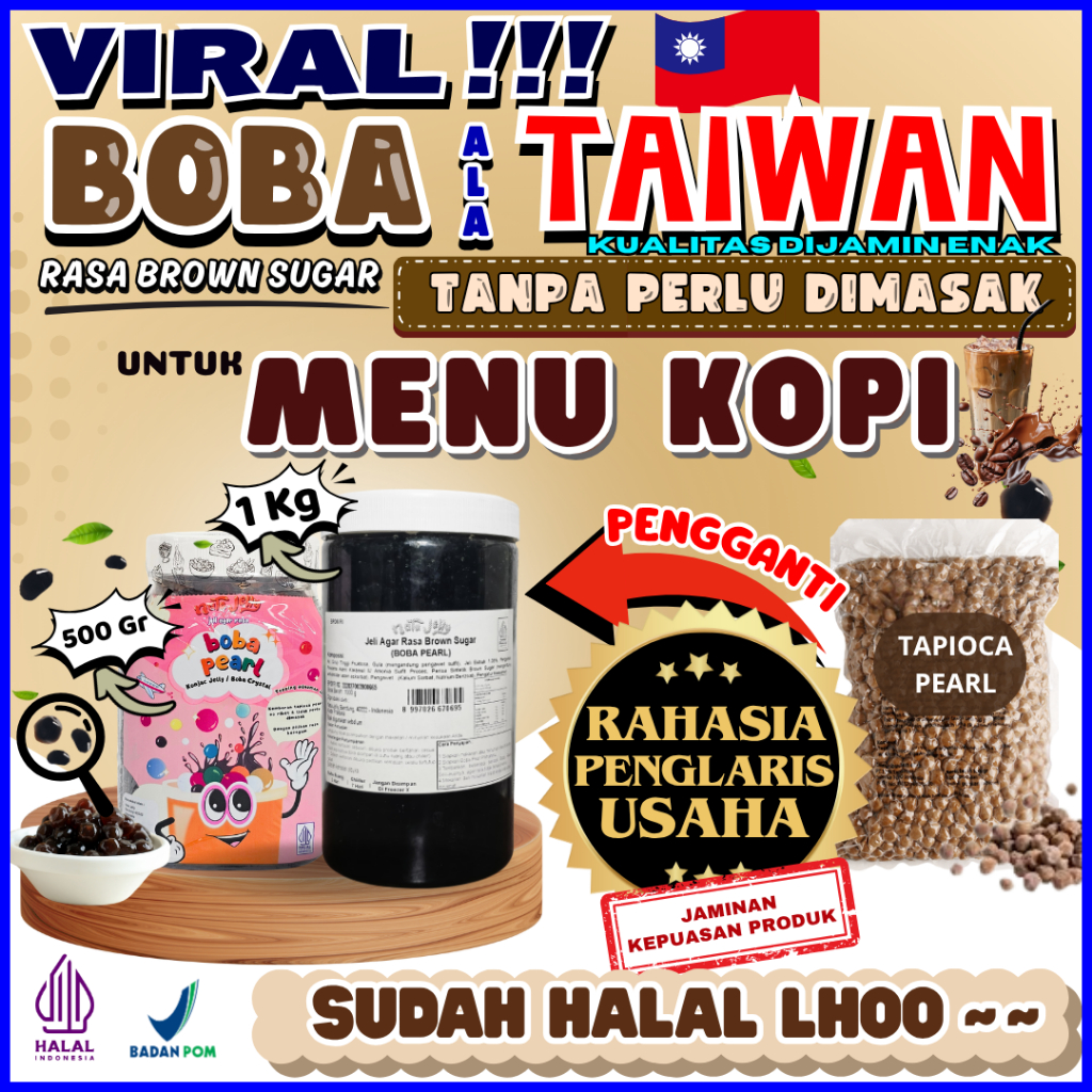 

BobaTapiocaPearlSiapSajiPelengkap FLAVORICH Krimer Creamer Bubuk Powder - Boba Pearl Brown Sugar 500 Gram | Cocok Untuk Semua Jenis Minuman 500 Gram