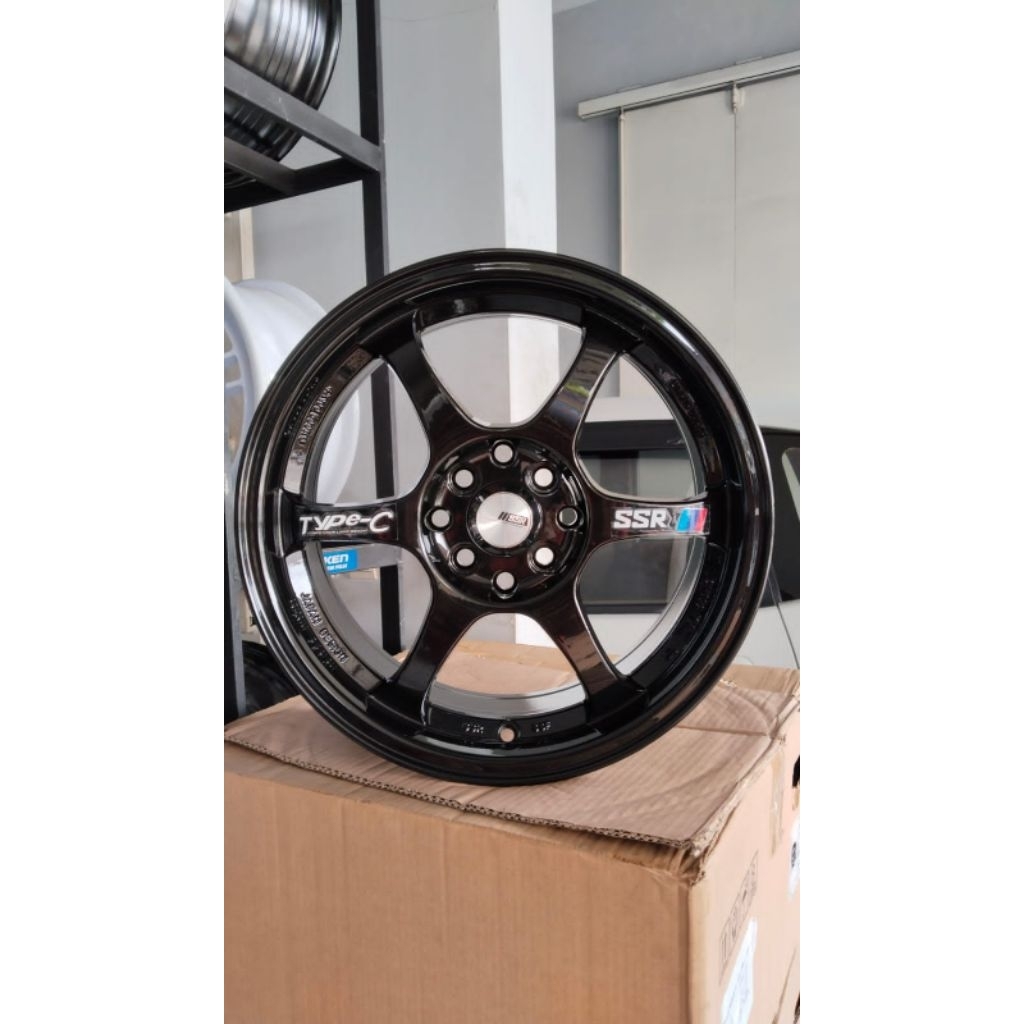 Velg ssr type c ring 16 lebar 7 et38 pcd 4x100/114 glosy black
