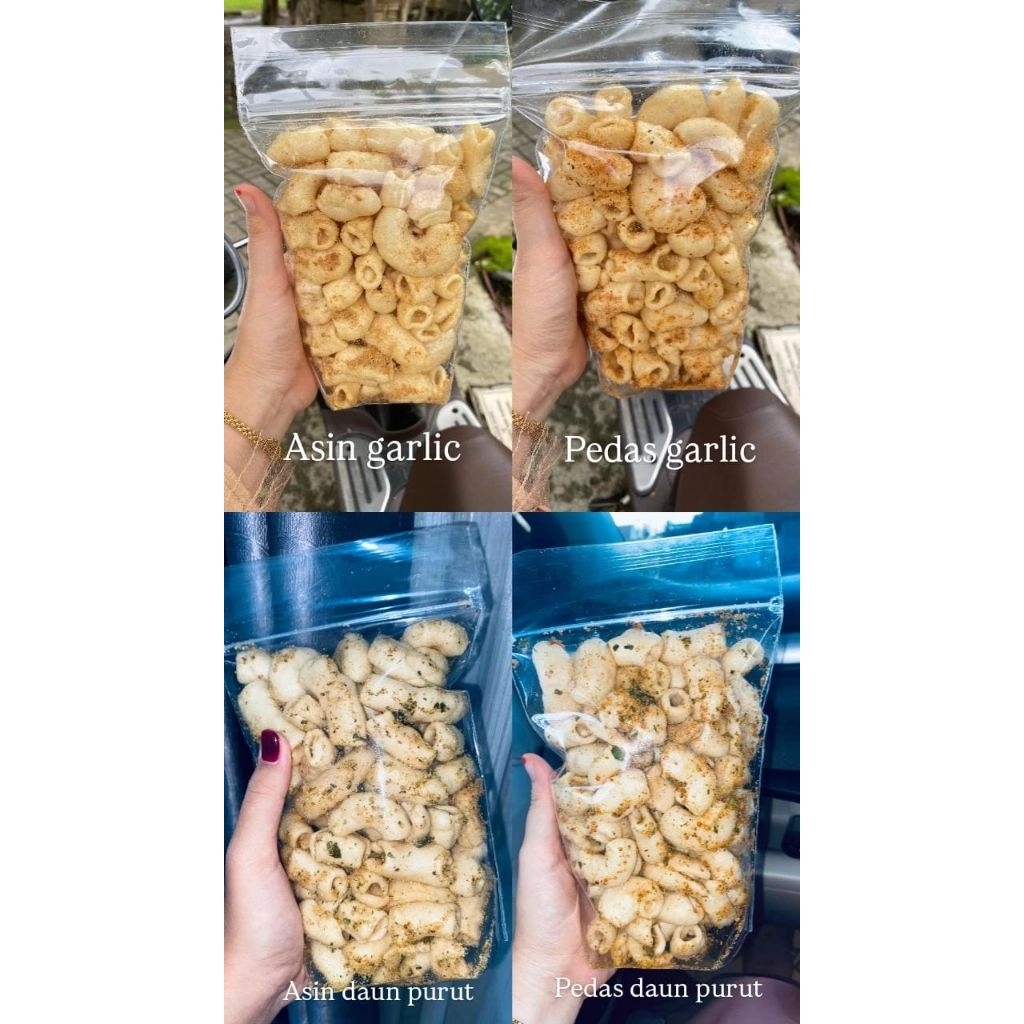 

cemilan kerupuk makaroni full bumbu